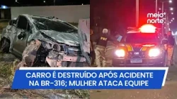 Mulher ataca equipe da TV Meio Norte após acidente em Teresina | Meio Norte