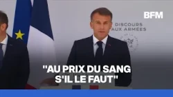 Emmanuel Macron affirme que la France est prête à défendre "la liberté et le droit"